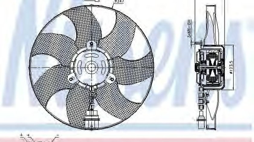 Ventilator, radiator SKODA FABIA II (2006 - 2014) NISSENS 85543 piesa NOUA