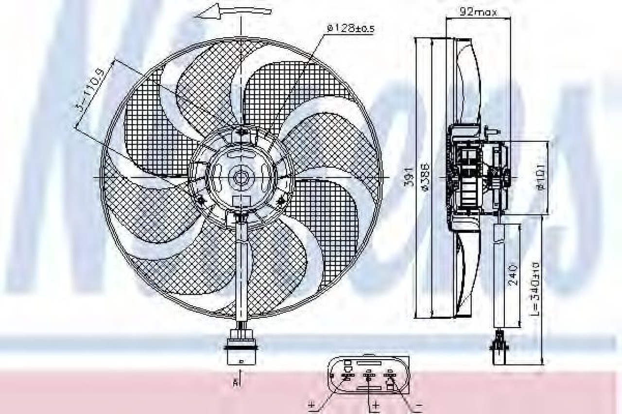 Ventilator, radiator SKODA FABIA II (2006 - 2014) NISSENS 85690 piesa NOUA
