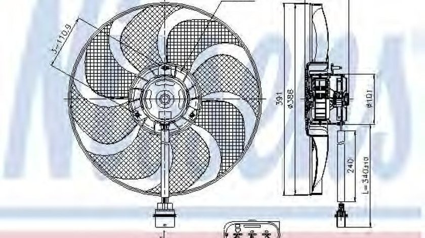 Ventilator, radiator SKODA FABIA II (2006 - 2014) NISSENS 85690 piesa NOUA