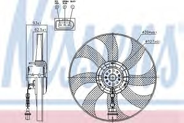 Ventilator, radiator SKODA ROOMSTER (5J) (2006 - 2015) NISSENS 85549 piesa NOUA
