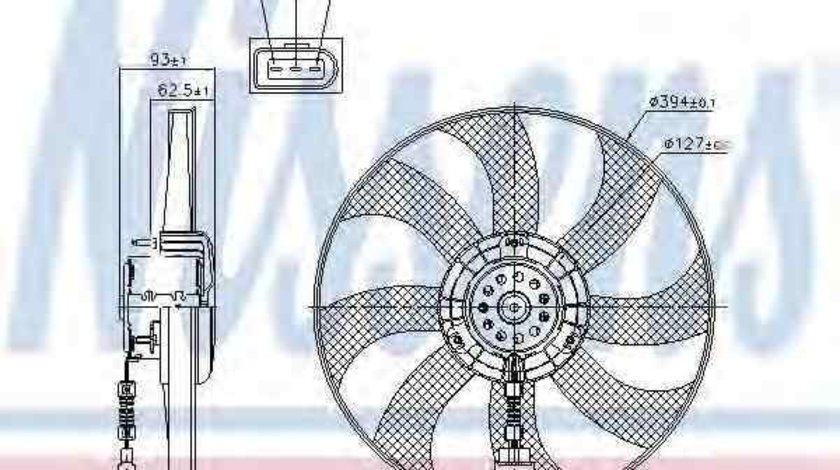Ventilator, radiator SKODA ROOMSTER Praktik (5J) NISSENS 85549