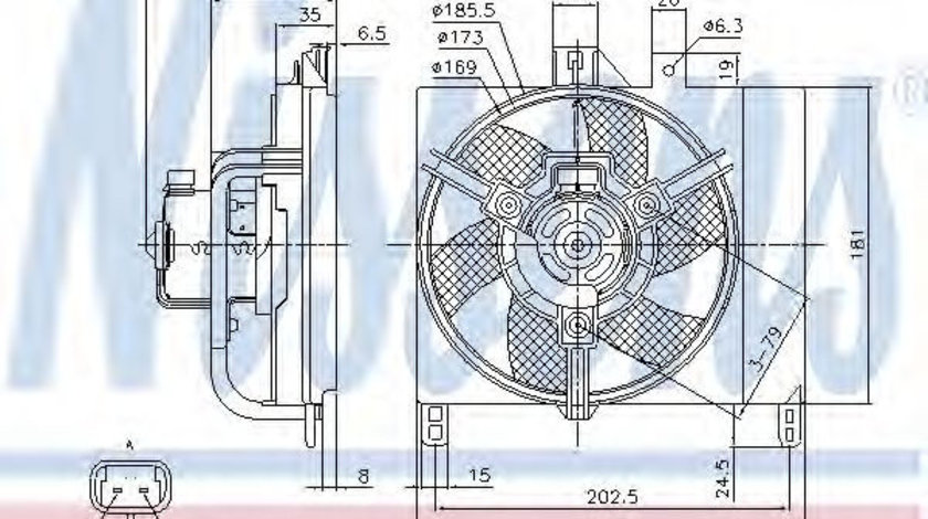 Ventilator, radiator SMART FORTWO Cabrio (450) (2004 - 2007) NISSENS 85765 piesa NOUA