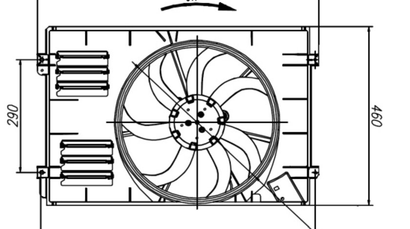 Ventilator, radiator stanga (47925 NRF) AUDI,SEAT,SKODA,VW