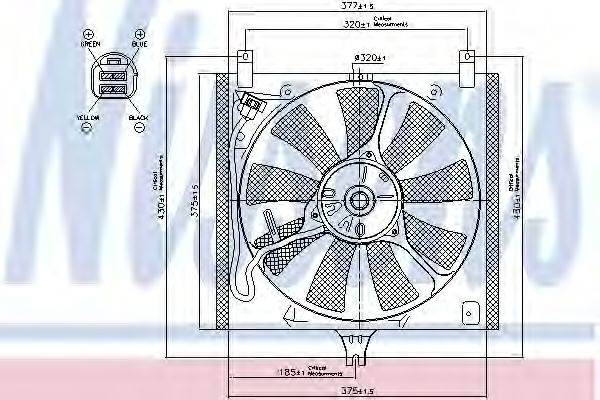 Ventilator, radiator SUZUKI IGNIS I (FH) (2000 - 2005) NISSENS 85385 piesa NOUA