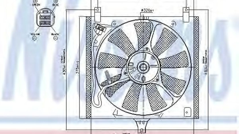 Ventilator, radiator SUZUKI IGNIS I (FH) (2000 - 2005) NISSENS 85385 piesa NOUA