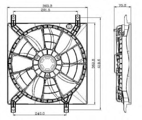 Ventilator, radiator SUZUKI SWIFT IV (FZ, NZ) (2010 - 2016) NRF 47257 piesa NOUA