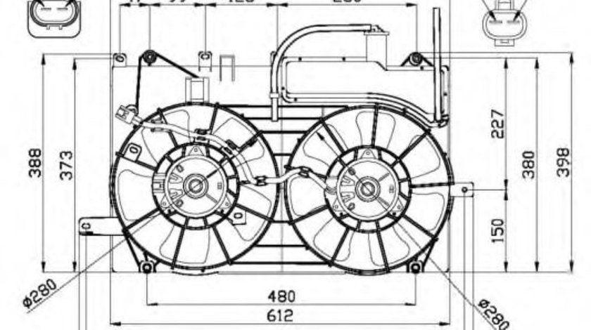 Ventilator, radiator TOYOTA PRIUS Hatchback (NHW2) (2003 - 2009) NRF 47673 piesa NOUA