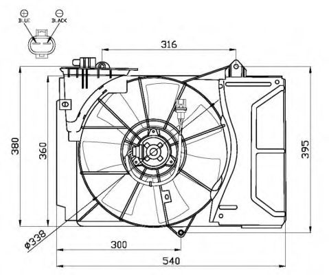 Ventilator, radiator TOYOTA YARIS (P1) (1999 - 2005) NRF 47055 piesa NOUA