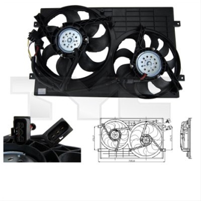 Ventilator, Radiator Tyc Audi 832-0001