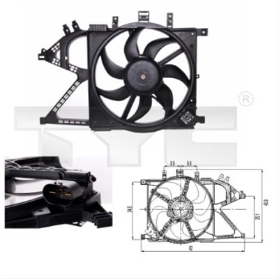 Ventilator, Radiator Tyc Opel 825-0007