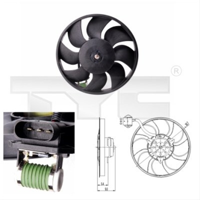 Ventilator, Radiator Tyc Seat 831-0010