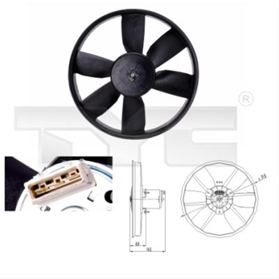 Ventilator, Radiator Tyc Vw 837-0009