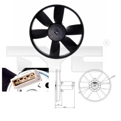 Ventilator, Radiator Tyc Vw 837-0014