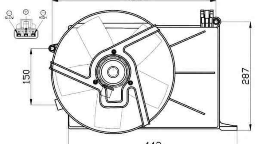 Ventilator, radiator VAUXHALL COMBO Mk I (B) NRF 47459