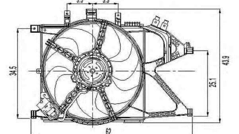 Ventilator, radiator VAUXHALL COMBO Mk II (C) caroserie inchisa/combi (F25) NRF 47011