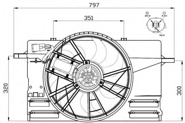 Ventilator, radiator VOLVO C30 (2006 - 2012) NRF 47412 piesa NOUA
