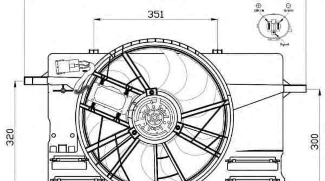 Ventilator, radiator VOLVO S40 II (MS) NRF 47412