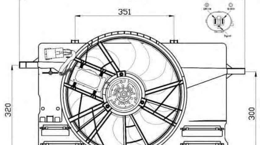 Ventilator, radiator VOLVO S40 II (MS) NRF 47412