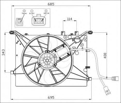 Ventilator, radiator VOLVO V70 II (SW) (2000 - 2007) NRF 47460 piesa NOUA