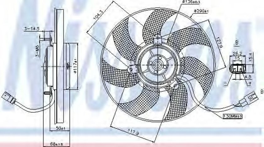 Ventilator, radiator VW BEETLE (5C1) (2011 - 2016) NISSENS 85680 piesa NOUA