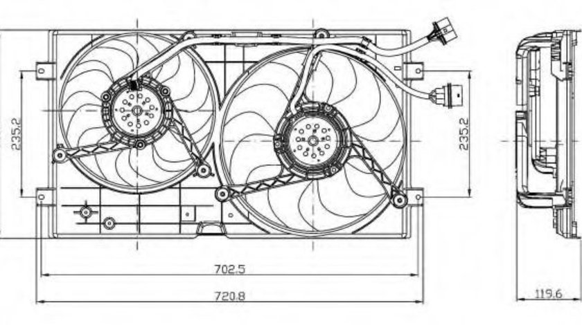 Ventilator, radiator VW BORA (1J2) (1998 - 2005) NRF 47403 piesa NOUA