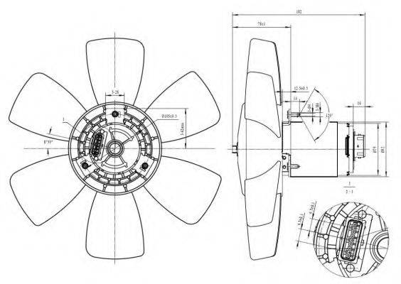 Ventilator, radiator VW CADDY II Combi (9K9B) (1995 - 2004) NRF 47429 piesa NOUA