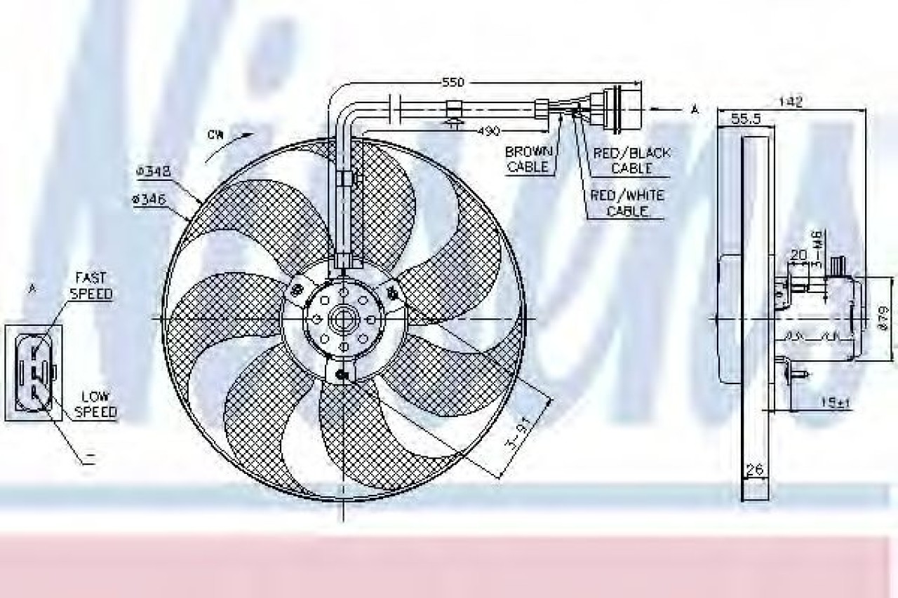 Ventilator, radiator VW CADDY II Combi (9K9B) (1995 - 2004) NISSENS 85683 piesa NOUA