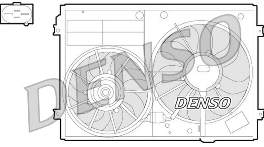 Ventilator, radiator VW CADDY III Box Body/MPV (2KA, 2KH, 2CA, 2CH) DENSO DER32012