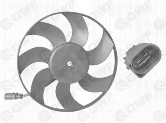 Ventilator, radiator VW EOS (1F7, 1F8) (2006 - 2016) QWP WEV108 piesa NOUA