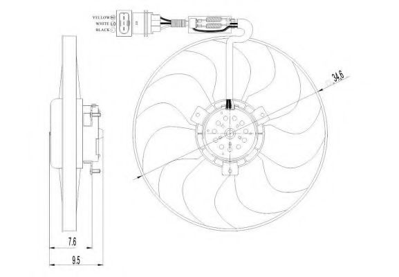 Ventilator, radiator VW FOX (5Z1, 5Z3) (2003 - 2016) NRF 47064 piesa NOUA