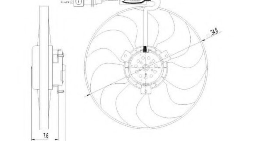 Ventilator, radiator VW FOX (5Z1, 5Z3) (2003 - 2016) NRF 47064 piesa NOUA