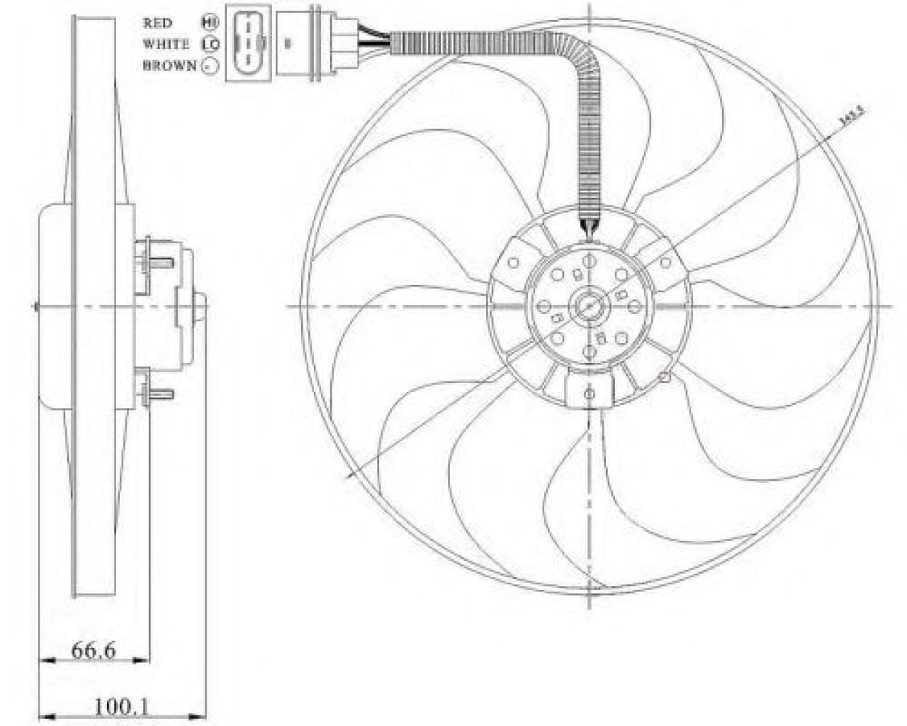Ventilator, radiator VW FOX (5Z1, 5Z3) (2003 - 2016) NRF 47204 piesa NOUA