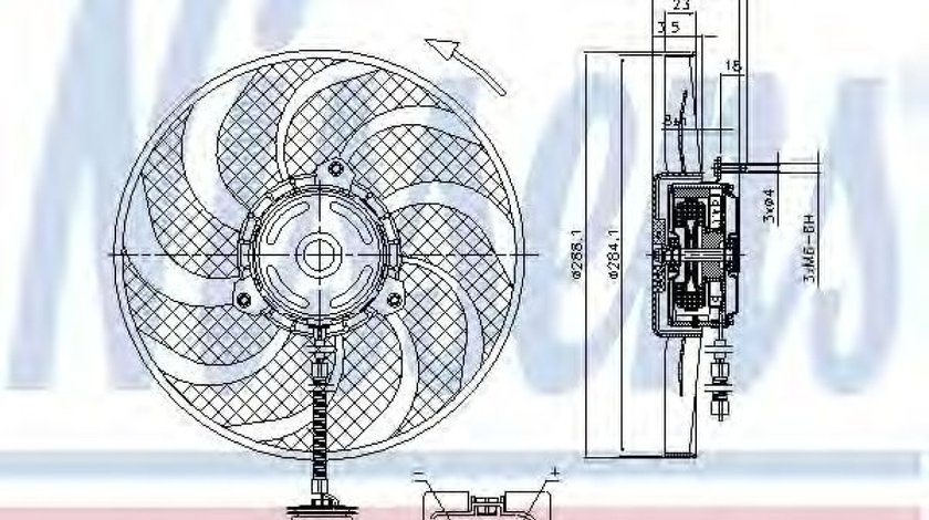 Ventilator, radiator VW FOX (5Z1, 5Z3) (2003 - 2016) NISSENS 85541 piesa NOUA