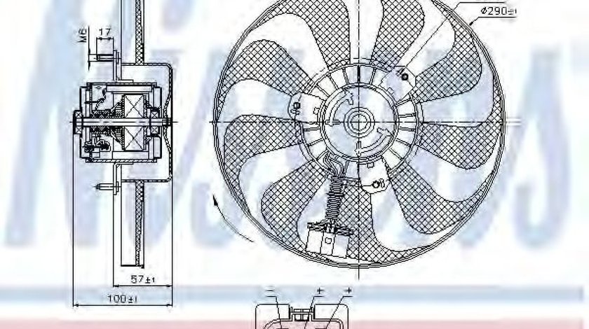 Ventilator, radiator VW FOX (5Z1, 5Z3) (2003 - 2016) NISSENS 85684 piesa NOUA