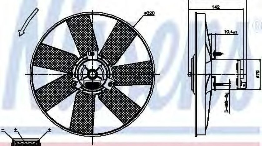 Ventilator, radiator VW GOLF III (1H1) (1991 - 1998) NISSENS 85538 piesa NOUA