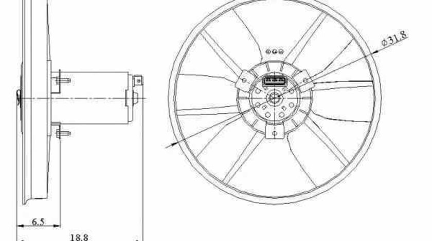 Ventilator radiator VW GOLF III 1H1 NRF 47401