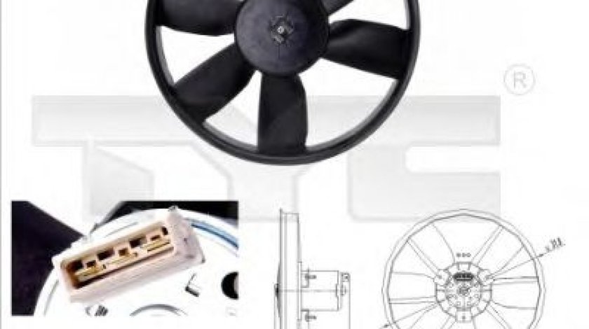 Ventilator, radiator VW GOLF III Cabriolet (1E7) (1993 - 1998) TYC 837-0009 produs NOU