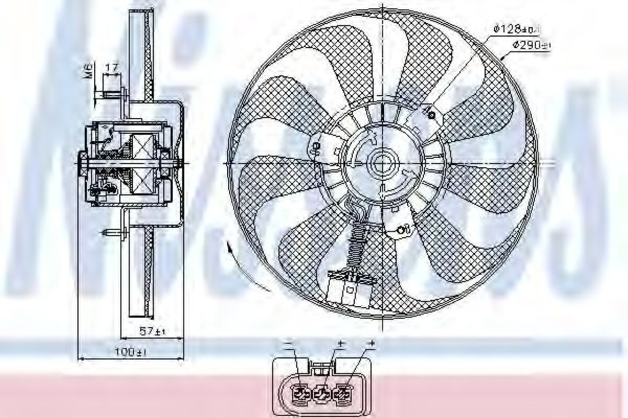 Ventilator, radiator VW GOLF IV (1J1) (1997 - 2005) NISSENS 85684 piesa NOUA