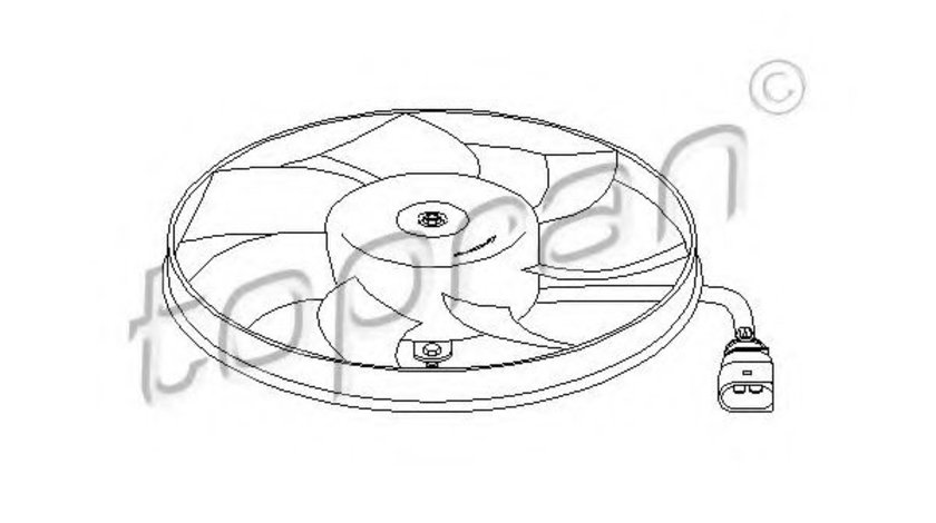 Ventilator, radiator VW GOLF V (1K1) (2003 - 2009) TOPRAN 111 285 piesa NOUA
