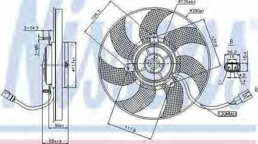 Ventilator radiator VW JETTA IV 162 163 NISSENS 85680