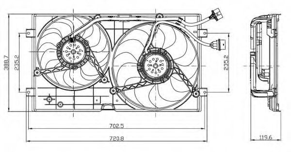 Ventilator, radiator VW LUPO (6X1, 6E1) (1998 - 2005) NRF 47403 piesa NOUA
