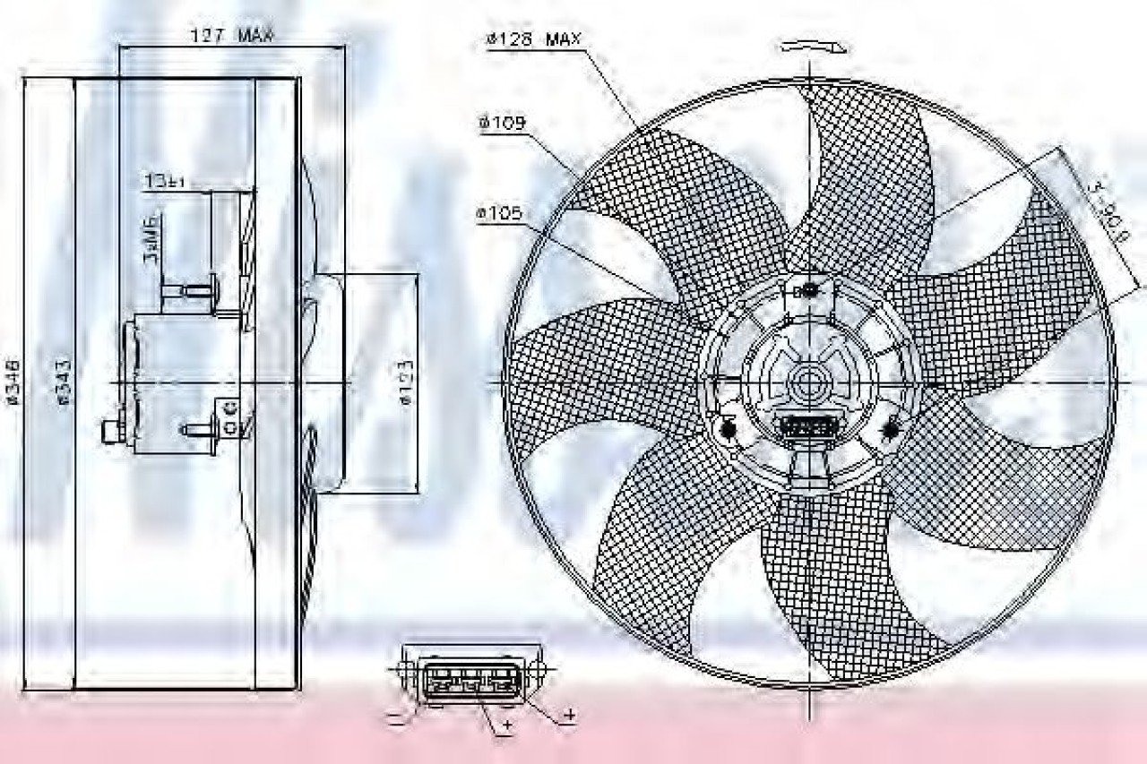 Ventilator, radiator VW LUPO (6X1, 6E1) (1998 - 2005) NISSENS 85698 piesa NOUA
