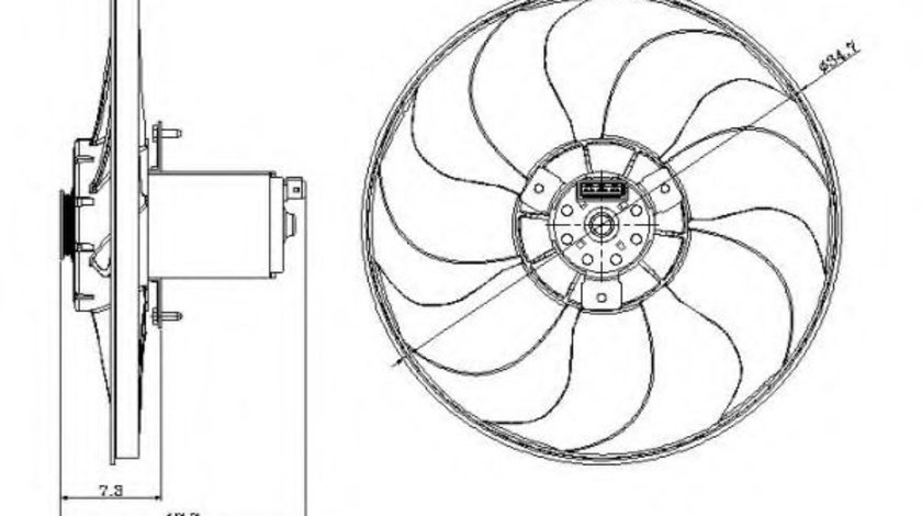 Ventilator, radiator VW PASSAT (3A2, 35I) (1988 - 1997) NRF 47404 piesa NOUA