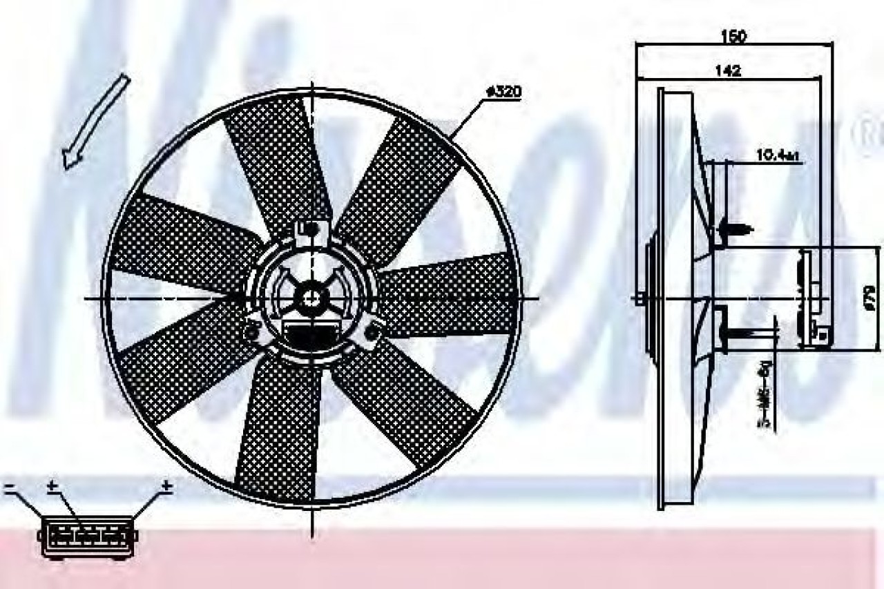 Ventilator, radiator VW PASSAT (3A2, 35I) (1988 - 1997) NISSENS 85538 piesa NOUA