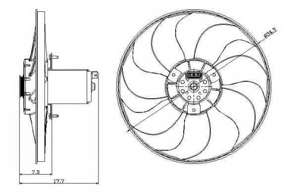 Ventilator, radiator VW PASSAT (3A2, 35I) (1988 - 1997) NRF 47404 piesa NOUA