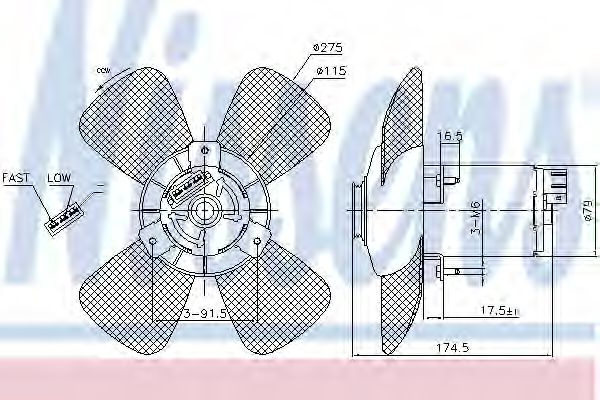 Ventilator, radiator VW PASSAT (3A2, 35I) (1988 - 1997) NISSENS 85801 piesa NOUA