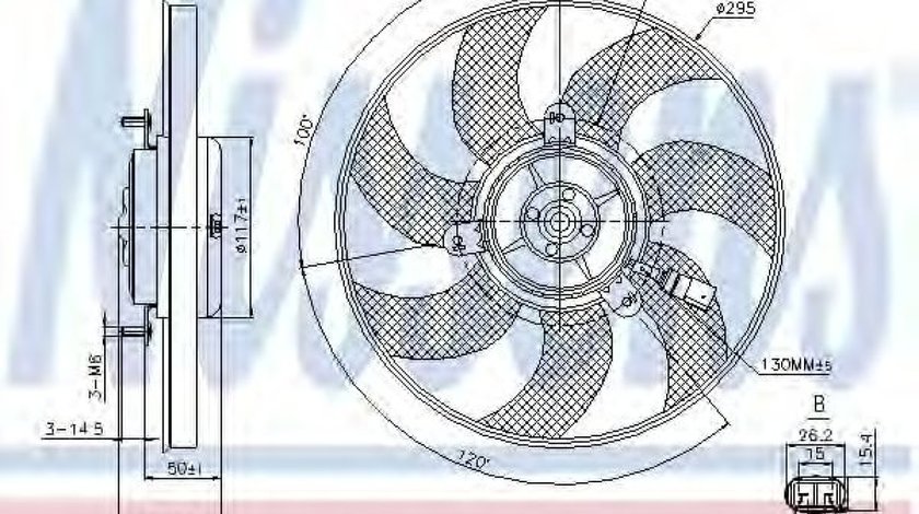 Ventilator, radiator VW PASSAT CC (357) (2008 - 2012) NISSENS 85733 piesa NOUA