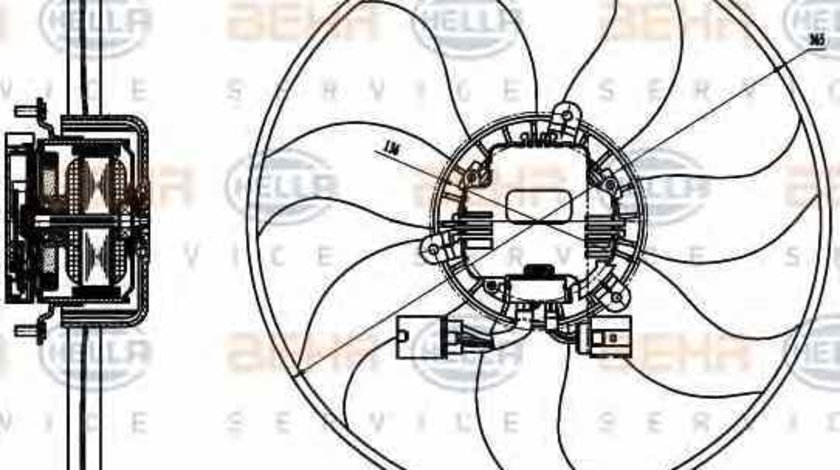 Ventilator radiator VW PASSAT CC 357 HELLA 8EW 351 040-071