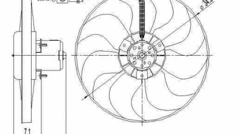 Ventilator radiator VW POLO 6N2 NRF 47397