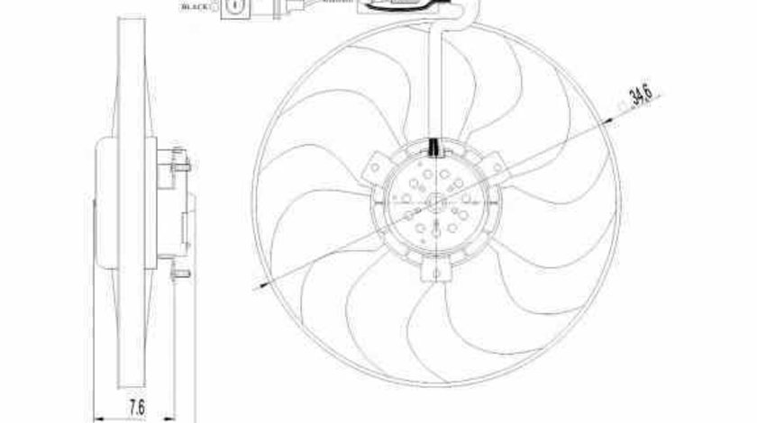 Ventilator radiator VW POLO 9N NRF 47064